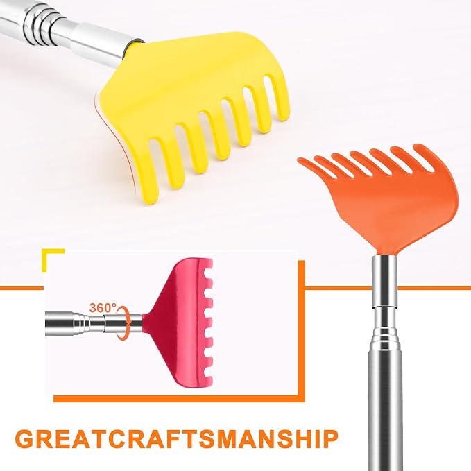 6 Pack Back Scratcher, Stocking Stuffers for Women Men Teen Girls | Prizes for Adults, Birthday Gag Bulk Small Christmas Gift, Mothers Fathers Day Dad Gifts, Easter Basket Stuffers