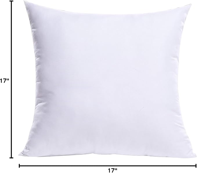 MIULEE 17x17 Inch Throw Pillow Insert for Couch Sofa Bed | Premium Virgin Filling, Soft Brushed Fabric, Decorative Pillow, Lumbar Back and Neck Support