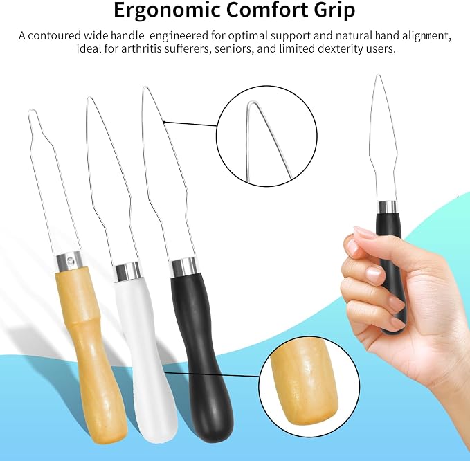 3-Pack Button Hook Tool for Seniors & Arthritis Sufferers | Button Hook Tool with heavy-duty steel loop, one-handed button assist for seniors & arthritis, on shirts/pants/dresses