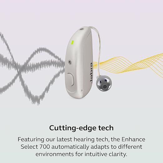 Jabra Enhance Select 700 Clinic-Quality OTC Hearing Aids, Licensed Audiology Services Included, Bluetooth LE Audio & Streaming for iOS/Android, Nearly Invisible & Comfortable, Silver