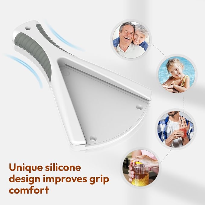 Jar Opener for Seniors, Ideal Bottle Opener, Easy Grip Jar Opener & Under Cabinet Car Opener Effortless to Unscrew Any-Sized Lid, Essential Kitchen Gadgets for Weak Hands or Arthritis