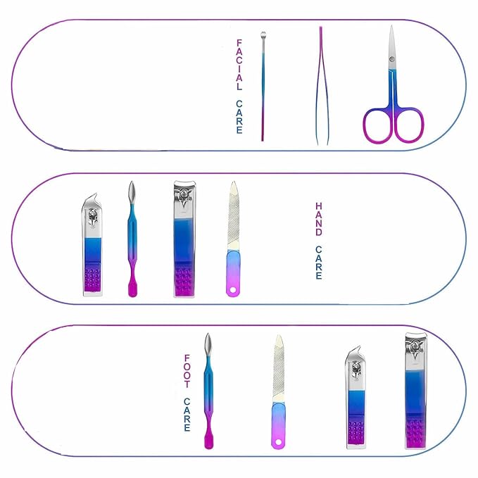 Manicure Set Nail Clipper Set Women Men Travel Manicure Kit Nail Clipper Kit Personal Care Tools with Case Manicure Pedicure Tools Grooming Kit Valentine's Day Gifts for Women Men Teens Family Friends