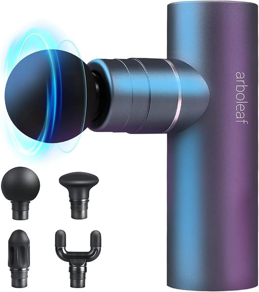 arboleaf Massage Gun Deep Tissue, Full-Metal Powerful Mini Percussion Massager with Silent Brushless Motor - Ultra-Quiet Pocket-Sized for Athletes, Back & Sore Muscles Relief at Home, Offic