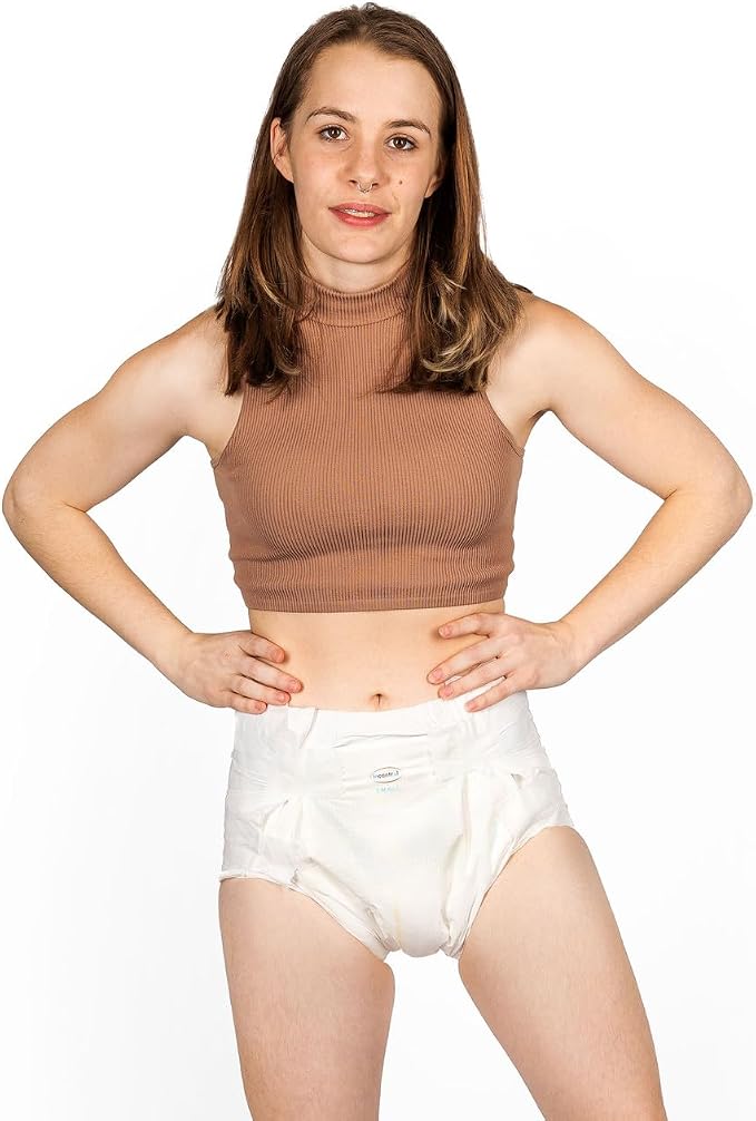 InControl BeDry EliteCare Incontinence Tabbed Briefs for Women and Men - Adjustable Unisex Maximum Absorbency Disposable Diapers with Whiff-X Odor Elimination Technology (Small, 2 Count)