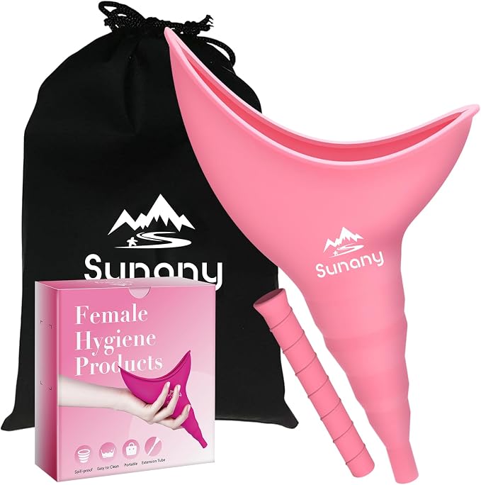 Female Urination Device, Reusable Female Urinal Silicone Women Pee Funnel | Women to Pee Standing Up, The Perfect Companion for Camping,Travel travel outdoor, folds compact, easy rinse