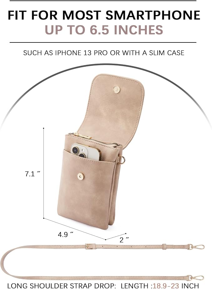 BOSTANTEN Small Crossbody Bag for Women Designer Cell Phone Purse | Vegan Leather, Multiple Pockets, Card Slots, Compact Size for Phone, Cards and Keys, Daily Travel Shopping Use