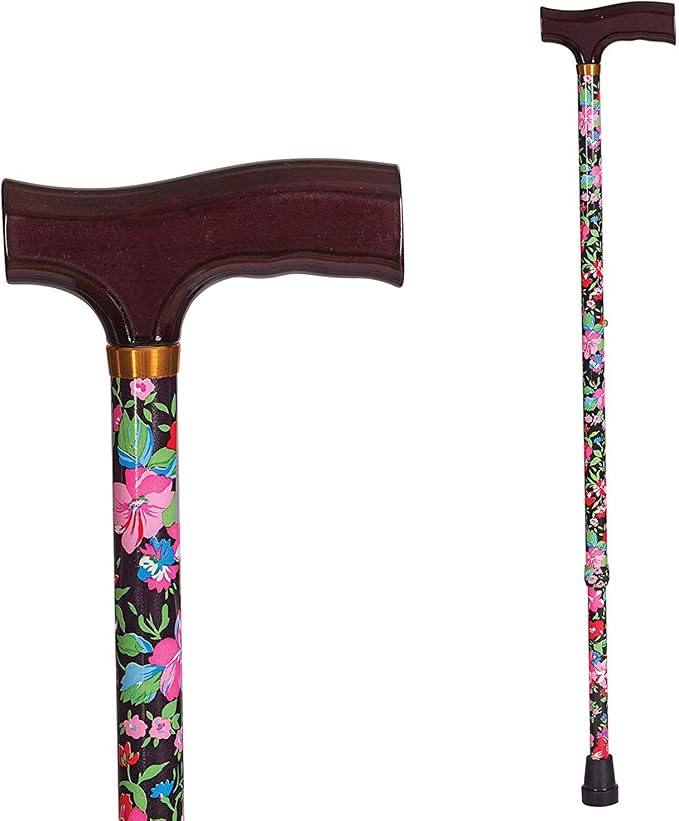 DMI Lightweight Aluminum Adjustable Walking Cane with Derby-Top Handle for Men and Women