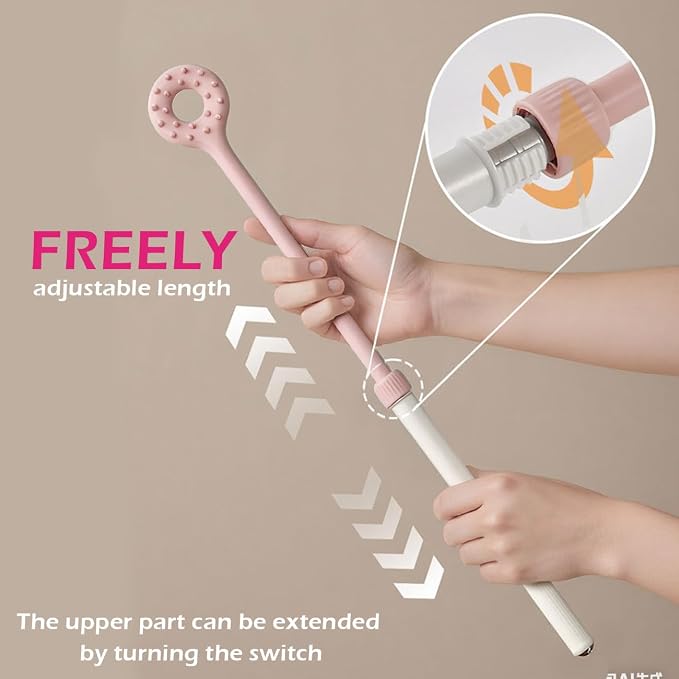 Back Scratcher for Adults | Back Itch Relieve | Donuts Extendable Scratcher for Men Women Portable and Lightweight Pink 18inch