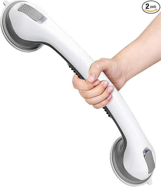 2 Pack 16 Inch Shower Grab Bars - 250LBS Heavy Duty Bath Safety Handles, Non-Slip No Drilling Removable Shower Grips for Bathtubs & Showers, Waterproof Bathroom Assist Handles for Seniors & Elderly