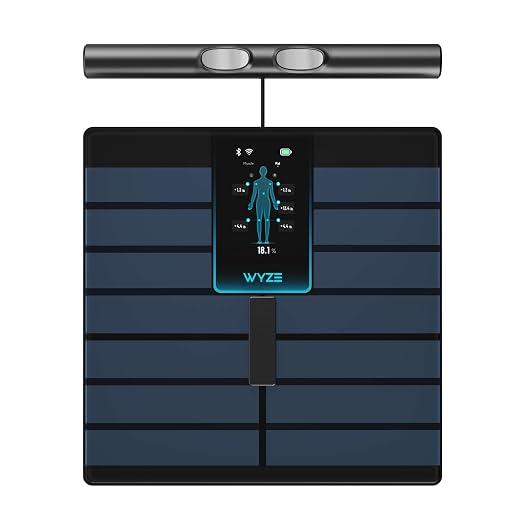 Wyze Smart Scale Ultra BodyScan with Handle – Wi-Fi & Bluetooth Body Composition Scale for Weight, BMI, Body Fat, Muscle Mass, and Segmental Measurement, 400 lbs, Black