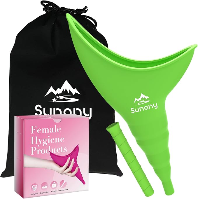 Female Urination Device, Reusable Female Urinal Silicone Women Pee Funnel | Women to Pee Standing Up, The Perfect Companion for Camping,Travel travel outdoor, folds compact, easy rinse