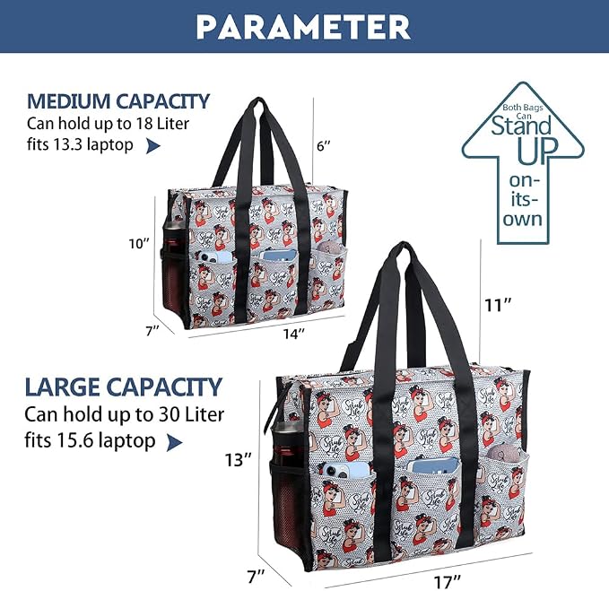 ABAMERICA Nurse Bags for Work Nursing Bag Multiple Pockets Waterproof Organizing Zip Top Clinical Bag for Nursing Students