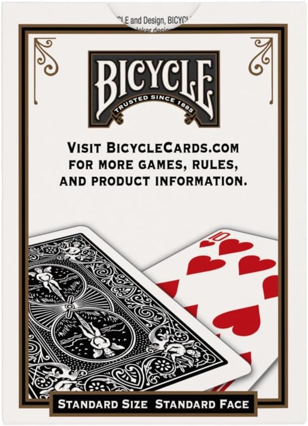 Bicycle Black Playing Cards Standard Index Poker Size Classic Deck | Sleek black Rider Back design, Air Cushion Finish, Made in USA, For poker rummy euchre canasta and pinochle