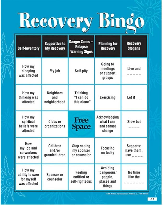Recovery BINGO! Game for Adults