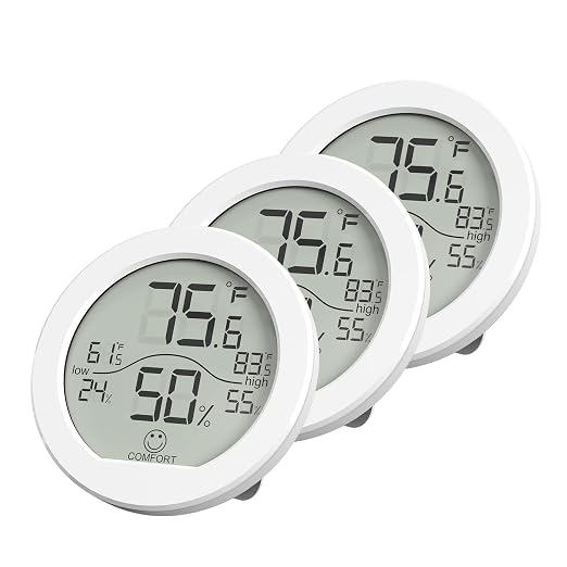 Indoor Digital Hygrometer Thermometer for Room Temperature Humidity Meter | SECRUI Thermometer Accuracy Calibration LCD Temperature Sensor with Maximum and Minimum Records,2 Pack