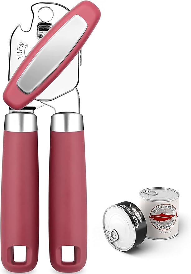 Can Opener,Professional 3-In-1 Multifunctional Manual Can Openers Bottle Opener,Kitchen Durable Stainless Steel Heavy Duty Can Opener Smooth Edge for Kitchen Seniors Friendly