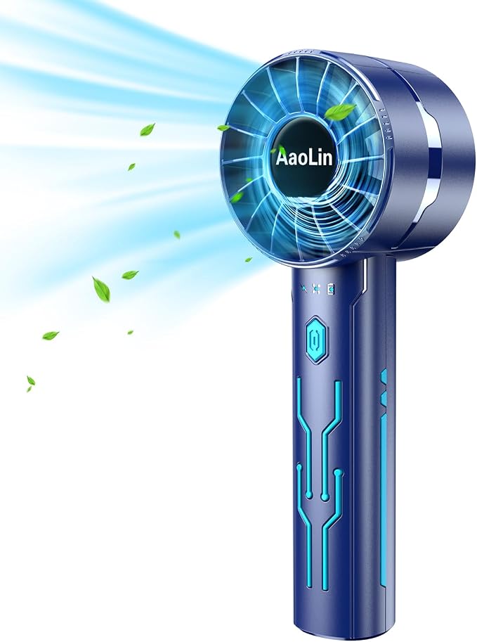 Portable High Speed Mini Handheld Fan, USB Rechargeable Neck Personal Mini Fan(7000 RPM high speed motor,Lasts 4-16 Hours) 4-speed powerful Wind Fans for Summer Outdoor Traveling,Gifts for Kids | 7000 RPM Motor, Lasts 4-16 Hours, 4-Speed, Summer Outdoo...