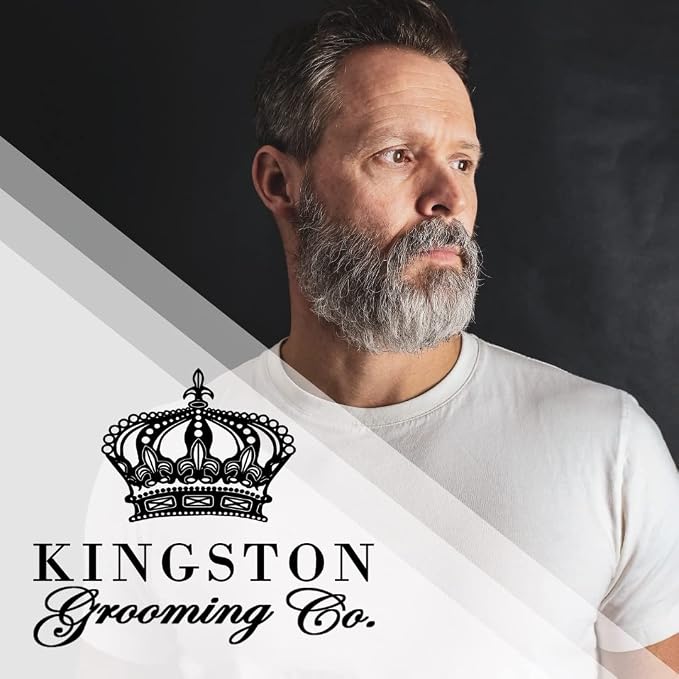 Kingston Grooming Co. Boar Bristle 360 Wave Brush for Men, Hair & Beard | Soft boar hair brush for beards, hair & 360 waves. Military palm style brush. Perfect for normal to thin hair with travel box