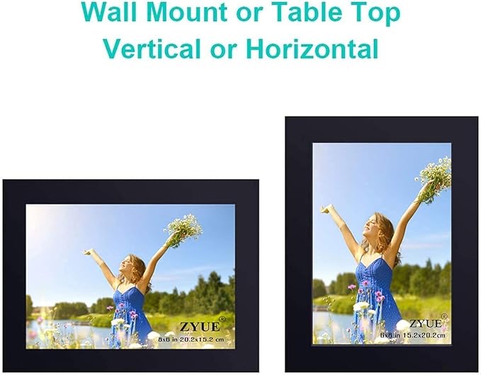 6x8 inch Picture Frame Made of 100% Solid Wood and High Definition PlexiGlass Display Pictures for Table Top Display and Wall Mounting Photo Frame Black