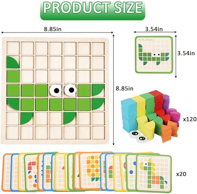 120 Pieces of Elderly Wooden Matching Puzzle Games, Classic Geometric Shape Toys for Kindergarten Education of Adult Dementia Patients, Suitable for Children Aged 4-8, Shape Puzzle Memory Games