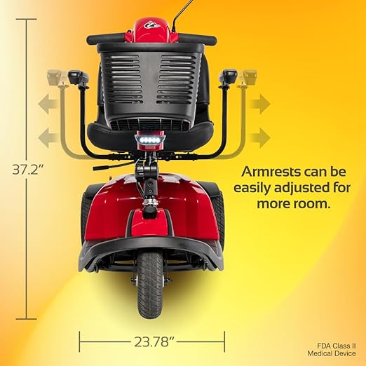 Rascal Conquest 3-Wheel Heavy-Duty Outdoor Mobility Scooter, Long-Range Battery-Powered Electric Travel, 350lb Capacity, Battery Included