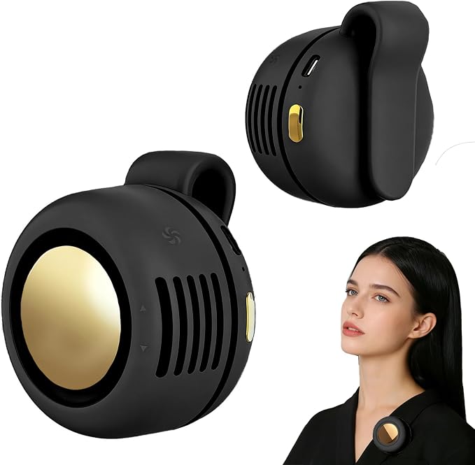 Portable Fan,Clip On Waist Bladeless, Ultra-Quiet Personal Mini Neck Fan | 3 Speeds with 360°Adjustable Clip Mini Fan Personal USB Rechargeable Small Fan for Summer
