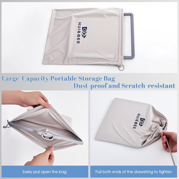 Magnifying Glass with Light Hands Free, Rechargeable Full Page Magnifier | 8" x 11" Extra Large • 106 LEDs • 6 Color Modes • Storage Bag • Ergonomically design • Flexible Gooseneck • Grey