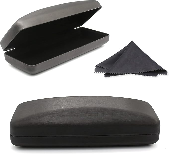 SMARTTOP Hard Shell Eyeglass Case- Glass Case With Cleaning Cloth, Glasses Case hard shell for men women