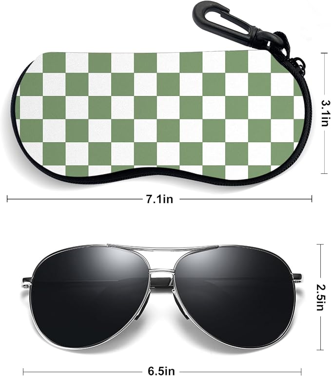 Sunglasses Soft Case, Ultra Light Portable Neoprene Zipper Glasses Case for Men Women