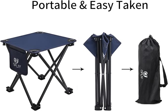 Camping Stool 2 Pack,13.5 Inch Portable Folding Stool for Outdoor Gardening and Beach Hiking Fishing,Foot Stool with Carry Bag (Blue)