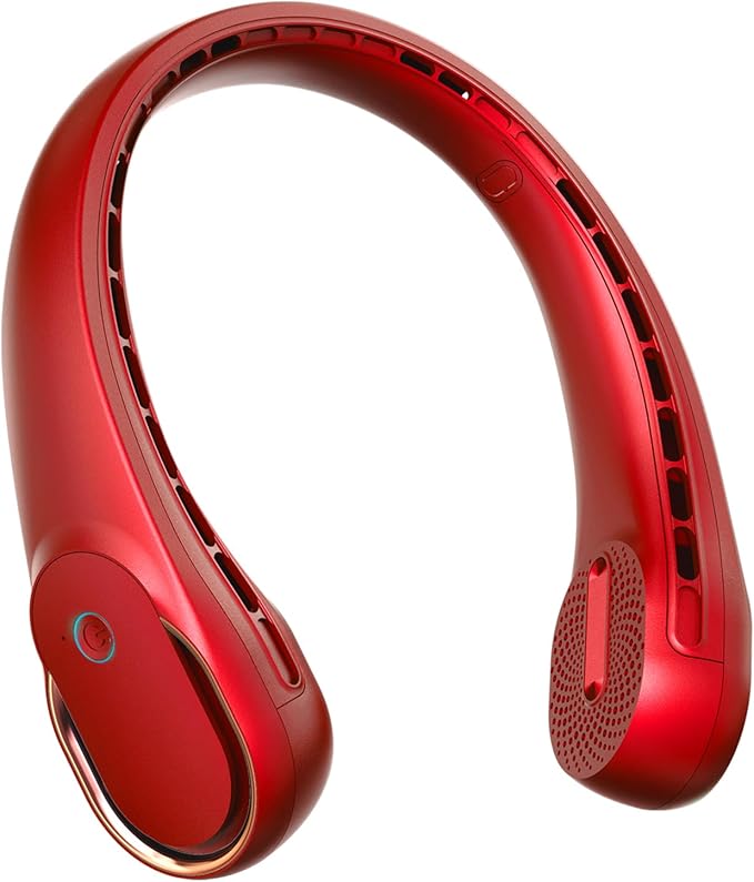 FrSara Neck Fan, Portable Fan Strong Wind, Upgraded 4000mAh, 360° Cooling | Upgraded Air Volume, Quiet, No Hair Twisting, Even Air Volume On Both Sides, Non-Slip Material, Short Charging, Long Use Time