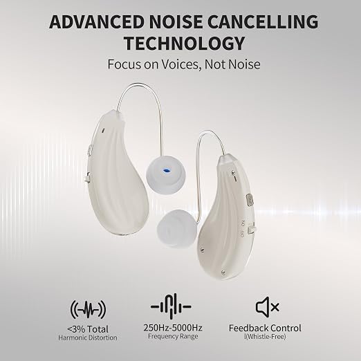 Hearing Aids for Seniors with Noise Cancelling - FDA Registered Invisible Hearing amplifiers,3 Modes,60hrs Chargingcase,Lightweight Amplifier for Elderly Men and Women