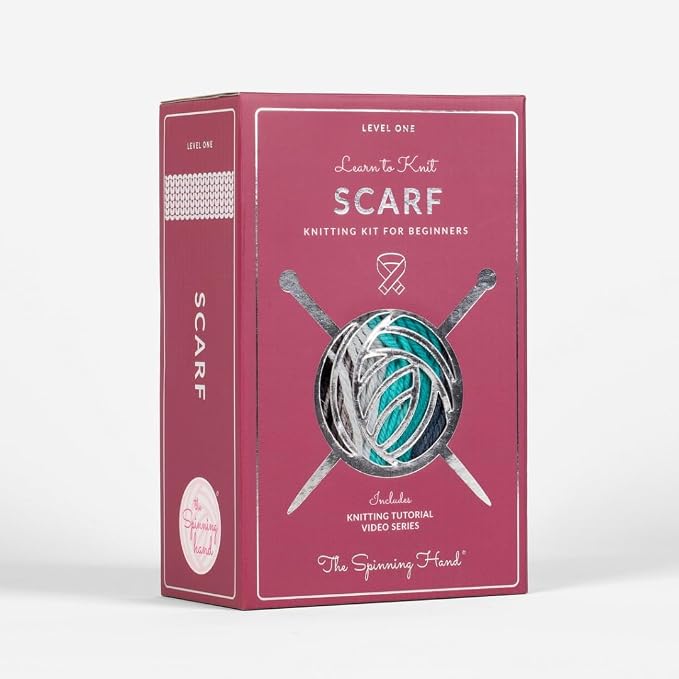The Spinning Hand Knitting Kit for Beginners Adults – Educator-Designed, Self-Striping Wool Yarn, Bamboo Needles & Video Tutorials (Nebula)