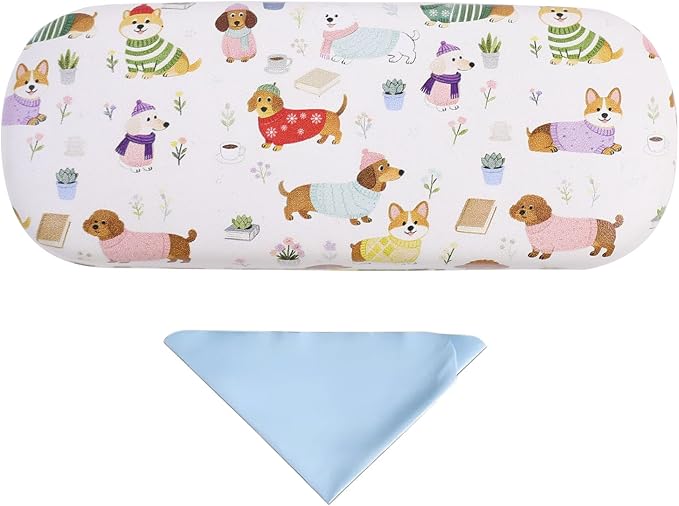 PERFECTSIGHT Hard Shell Eyeglasses Case, Kawaii Protective Glasses Case for Kids, Cute Eyeglass Case for Women Men Girls