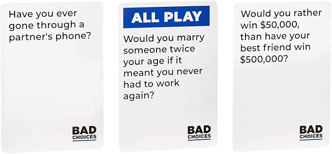 BAD CHOICES Party Game + After Dark Set – Hilarious Adult Card Game for Friends & Game Night | Funny Conversation & Icebreaker Board Game for Parties, Pregames, Social Gatherings & Fun Gift Ideas
