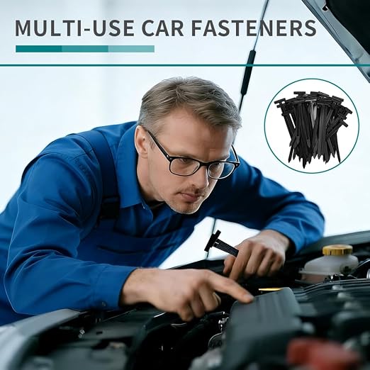 Nylon Universal Cable Tie Buckle, Zipper Clips for Cars, T Style Zip Ties Button Fixion Tools, Automotive Plastic Rivet Push Pin, Auto Body Parts Trim, Bumper Retainer Fender Liner (Black 200PCS)