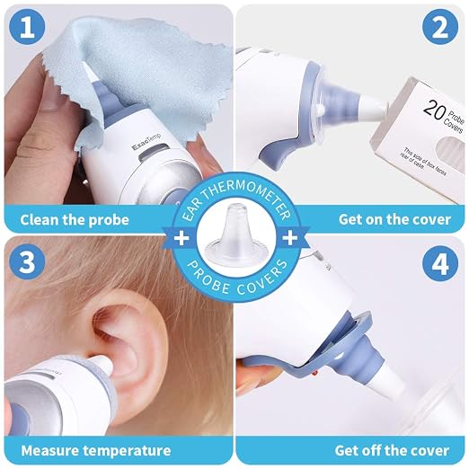 500X Ear Thermometer Probe Covers Refill Caps Lens Filters, Refill Covers Compatible with Braun Ear Thermometer, BPA Free and Disposable Digital Covers for Braun IRT 6520, IRT6020, IRT6500 Series