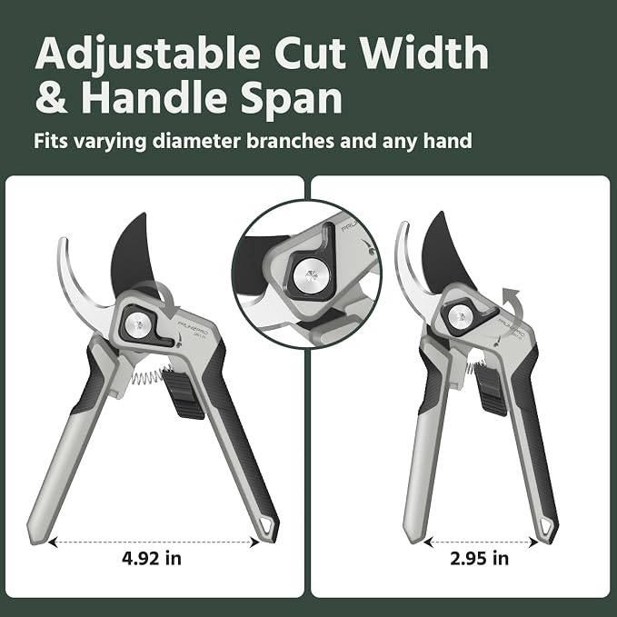 PrunePro Pruning Shears for Gardening Professional Bypass Hand Pruner Up to 1 Inch Cut Capacity Sharp Stainless Steel Blade Garden Scissors Plant Flower Garden Clipper Grey 2 Pack