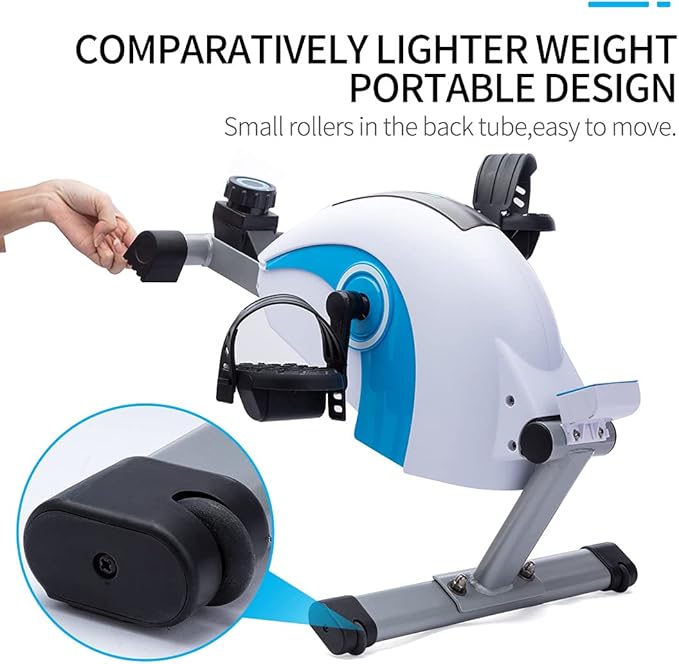 Under Desk Mini Pedal Exerciser for Arm & Leg Workout, Portable Compact Exercise Bike with Adjustable Resistance & LCD Display