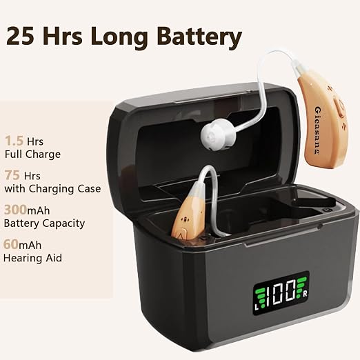 Hearing Aids for Seniors' Hearing Loss Latest 16-Channel Digital OTC Rechargeable Hearing Aid with Intelligent Noise Cancellation,Volume Control,Long-Lasting Battery, Medical-Grade Materials1