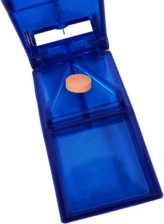Rehabilitation Advantage V-Grip Pill Splitter Tablet Cutter, 2-Pack – Compact 3.25" x 1.25" x 1" Design with Durable Stainless-Steel Blade for Easy & Precise Pill Cutting