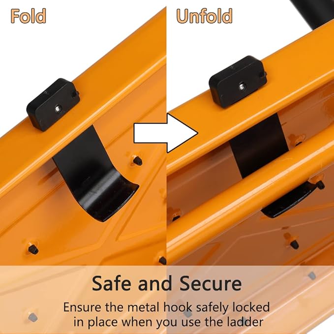 Winado 3 Step Ladder with Handrails, 330lbs Folding Step Stool, w/Non-Slip Side Armrests Large Pedal Area, Suitable for Home Office