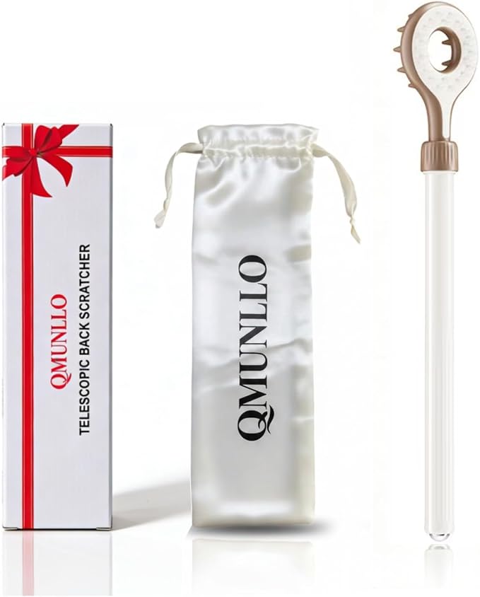 QMUNLLO Double Sided Extendable Back Scratcher with Beaded Handle(Brown) | Relieve any itch instantly on your own with this extendable back scratcher. Comes in beautiful packaging