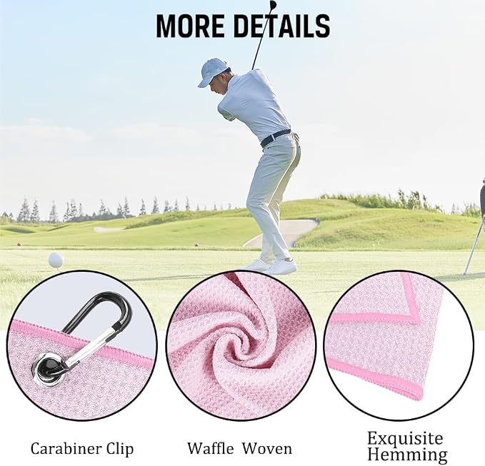 ERHACHAIJIA Yes I'd Have A Retirement Plan Embroidered Golf Towel with Clip. Funny Golf Accessories Gifts for Women Golfer Grandma Mom Aunty, Retirement (Pink)