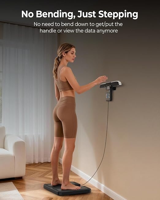Ovutek Smart Scale for Body Weight: 8-Electrode 57 Measurements Professional Body Composition Analyzer - 500lb Accurate Bathroom Digital Weight Scale with BMI, Body Fat, Muscle Mass 5.3″ Color Display