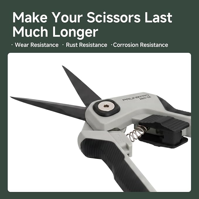 PrunePro Pruning Shears Scissors Set - Professional German Stainless Steel Hand Pruner Anti-Break Lock Ergonomic Garden Scissors for Branches Herb Flower Bonsai Garden Clipper