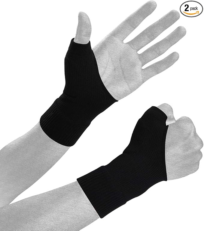 Wrist Thumb Compression Arthritis Gloves(1 Pair),Breathable Wrist Support Brace Fingerless Glove with Gel Thumb Injury Pads,Comfortable Carpal Tunnel Sleeve for Hand Wrist Joint Relieve Pain