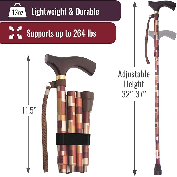 Switch Sticks Walking Cane for Men or Women, Foldable and Adjustable from 32-37 Inches, FSA and HSA Eligible