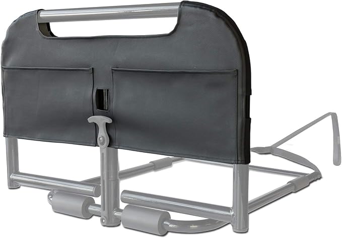 Stander Large Pouch Accessory, Bedside Storage Caddy with Compartments for Easy Access Storage, 2-Pocket Organizer Pouch, Compatible with the Stander Prime Safety Bed Rail (Rail not included)
