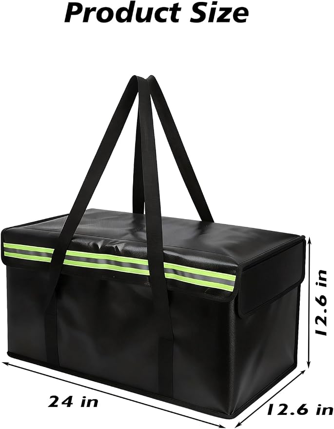 Large Fireproof Document Bags (24"×12"×13"), 4-Layer Thickened 360° Fire Safe Document Box, Rainproof Side Flap, Spacious Storage for All Valuables & Files Safe Accessories